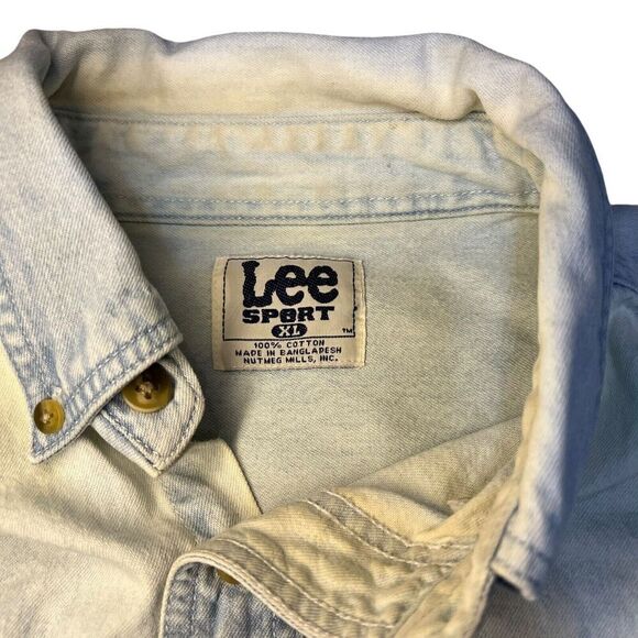 Vtg Denver Broncos Lee Sports Denim Button Down Shirt Sz XL 1997 AFC Champs - Picture 4 of 6